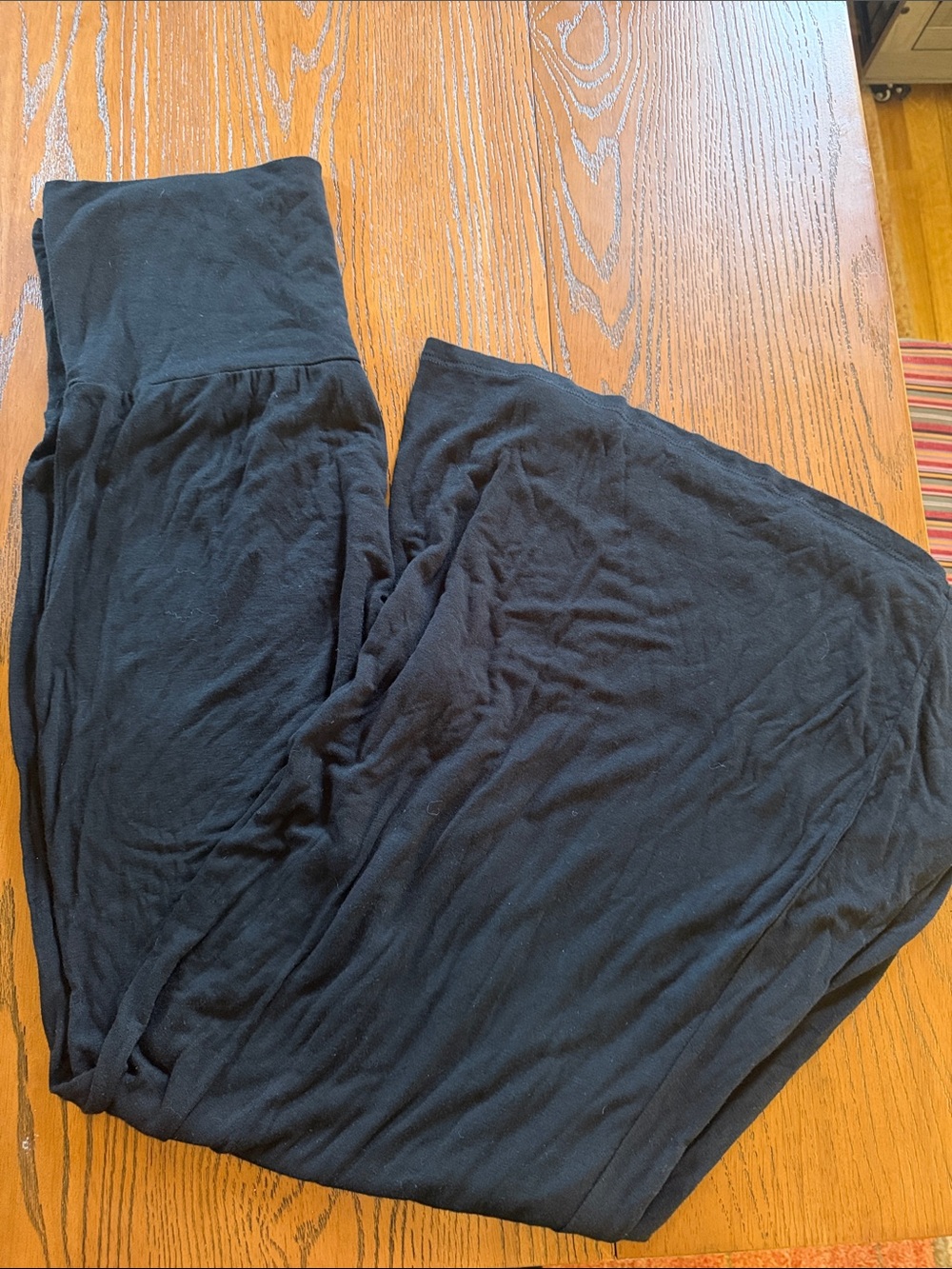 Women’s Long Black Summer Pants with Wide Waistband